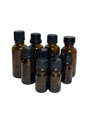 10 Empty Essential Oil Amber Bottles